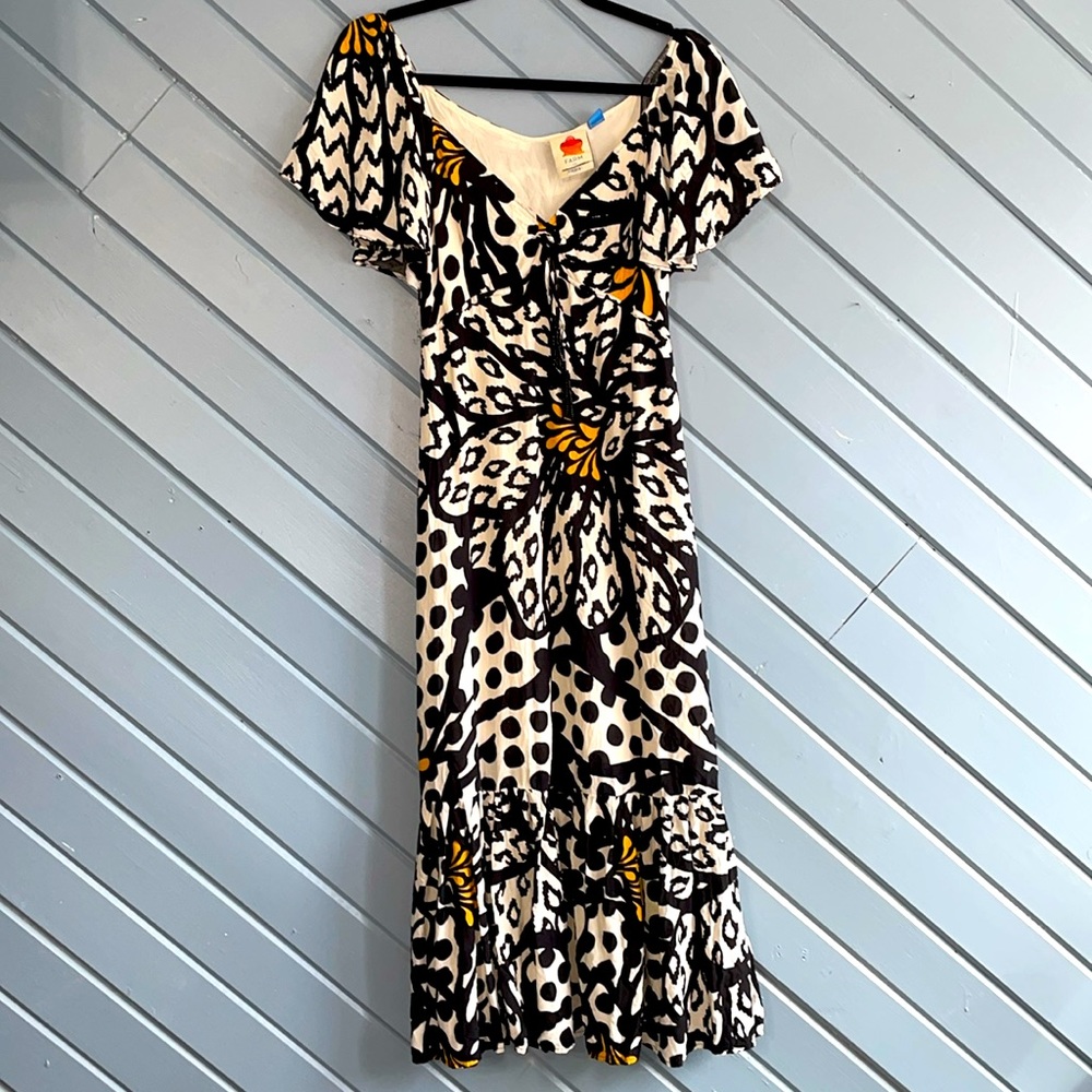Farm Rio x Anthropologie flutter sleeve maxi dress